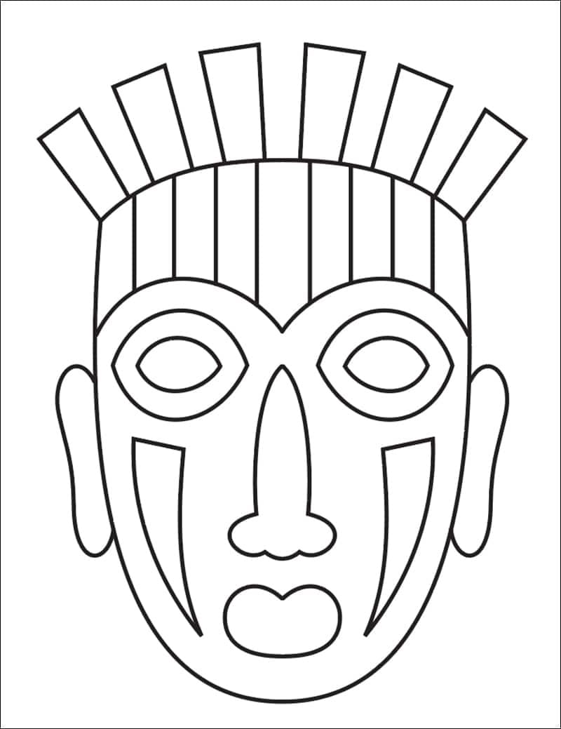 Free printable African Mask coloring page #219162 from Objects collection