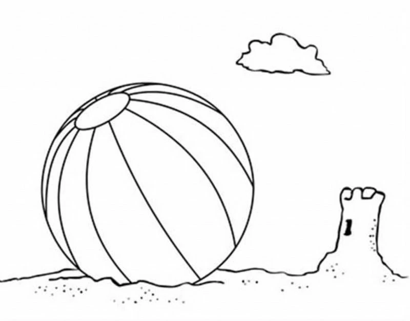 Free printable Beach ball coloring page #169206 from Objects collection