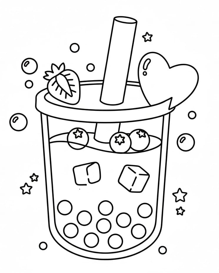 Free printable Bubble Tea coloring page #221504 from Objects collection