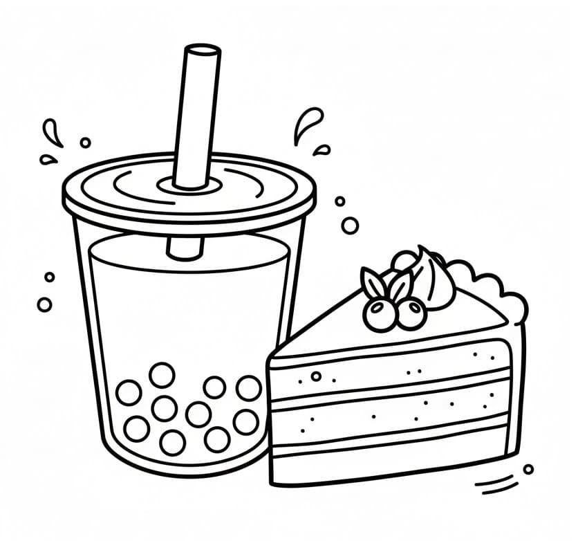 Free printable Bubble Tea coloring page #221509 from Objects collection