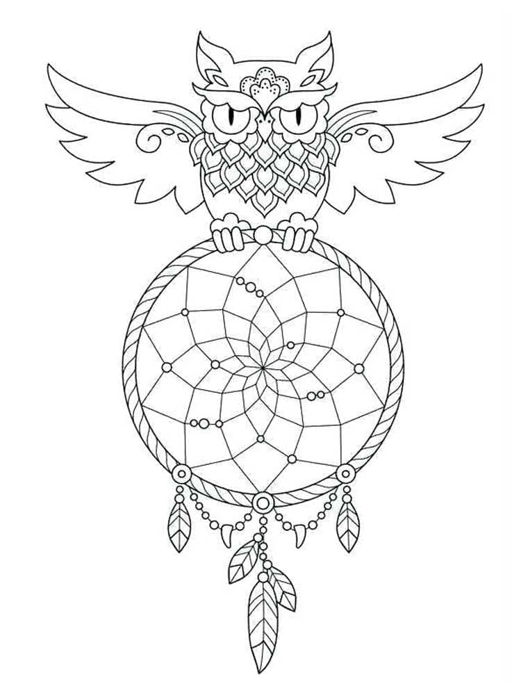 Free printable Dreamcatcher coloring page #207642 from Objects collection