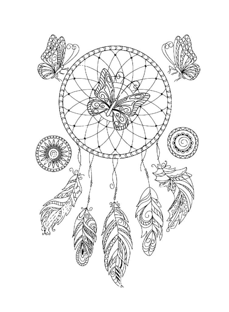 Free printable Dreamcatcher coloring page #207646 from Objects collection