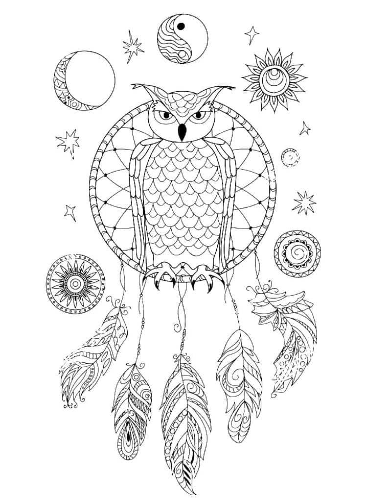 Free printable Dreamcatcher coloring page #207650 from Objects collection