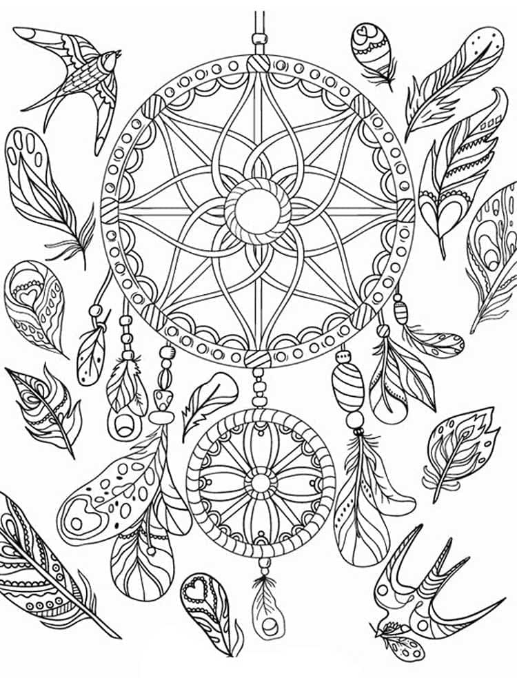 Free printable Dreamcatcher coloring page #207667 from Objects collection