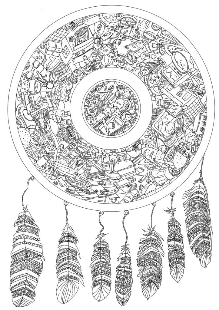 Free printable Dreamcatcher coloring page #207669 from Objects collection