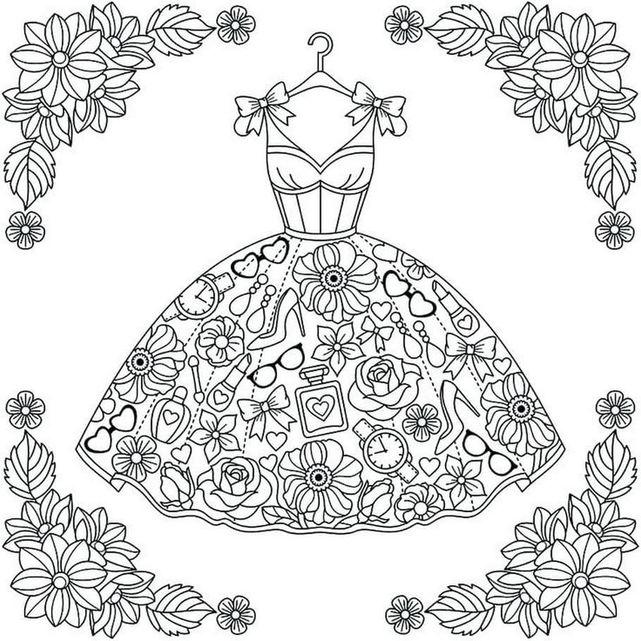 Free printable Dress coloring page #186233 from Objects collection