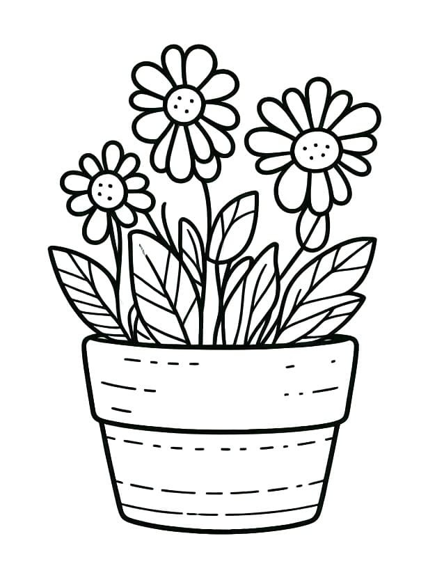 Free printable Flower Pot coloring page #221244 from Objects collection