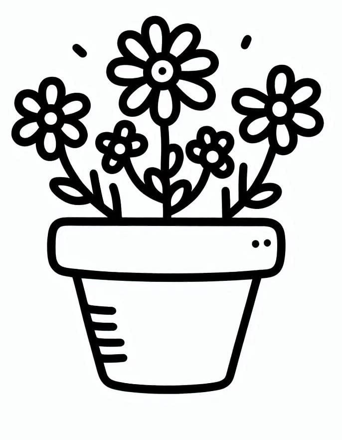 Free printable Flower Pot coloring page #221247 from Objects collection