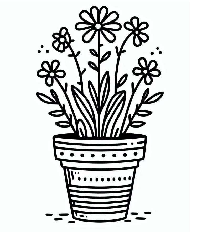Free printable Flower Pot coloring page #221248 from Objects collection