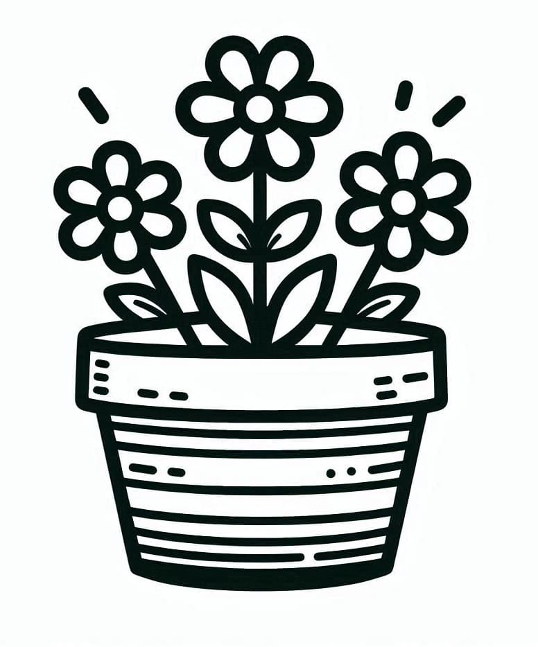 Free printable Flower Pot coloring page #221249 from Objects collection