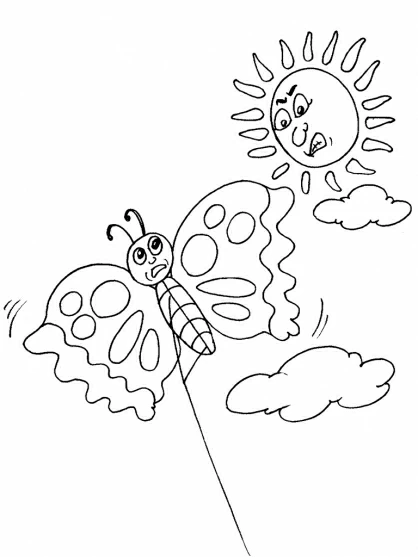 Free printable Kite coloring page #168322 from Objects collection