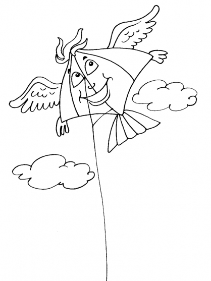Free printable Kite coloring page #168328 from Objects collection