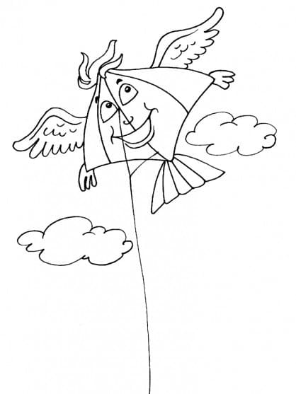 Free printable Kite coloring page #207247 from Objects collection