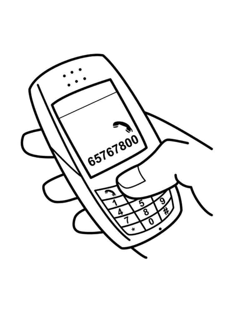 Free printable Phone coloring page #192590 from Objects collection