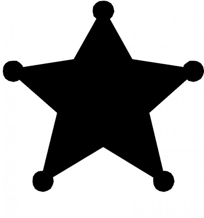 Free printable Sherrif star coloring page #118662 from Objects collection