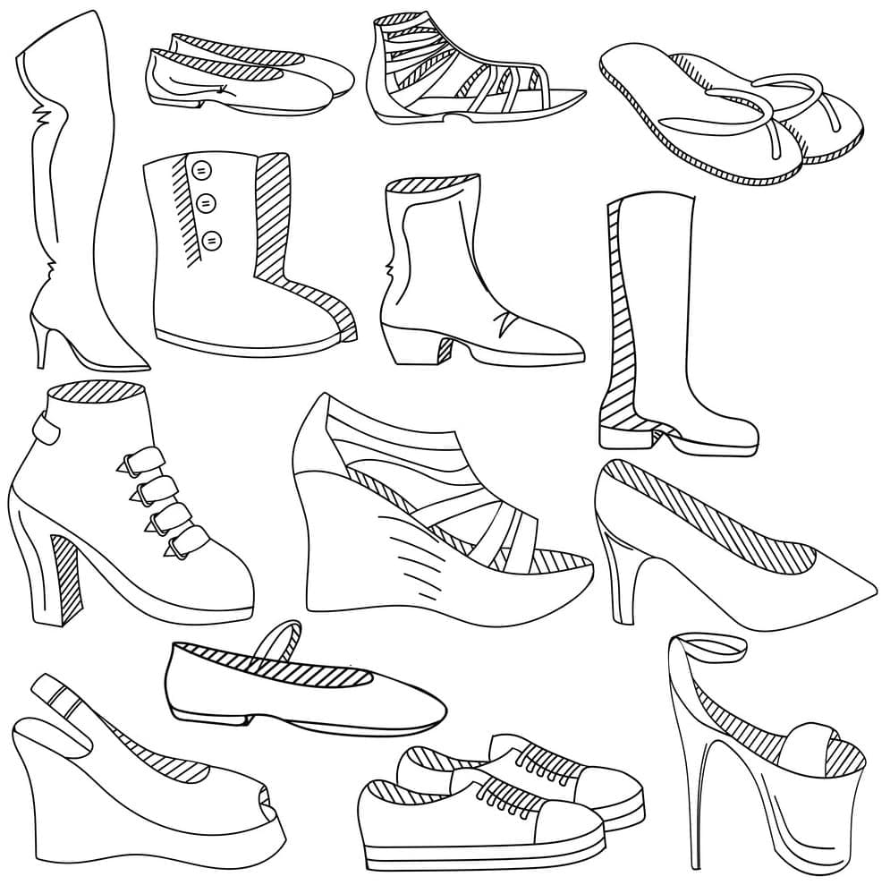 Free printable Shoe coloring page #211587 from Objects collection
