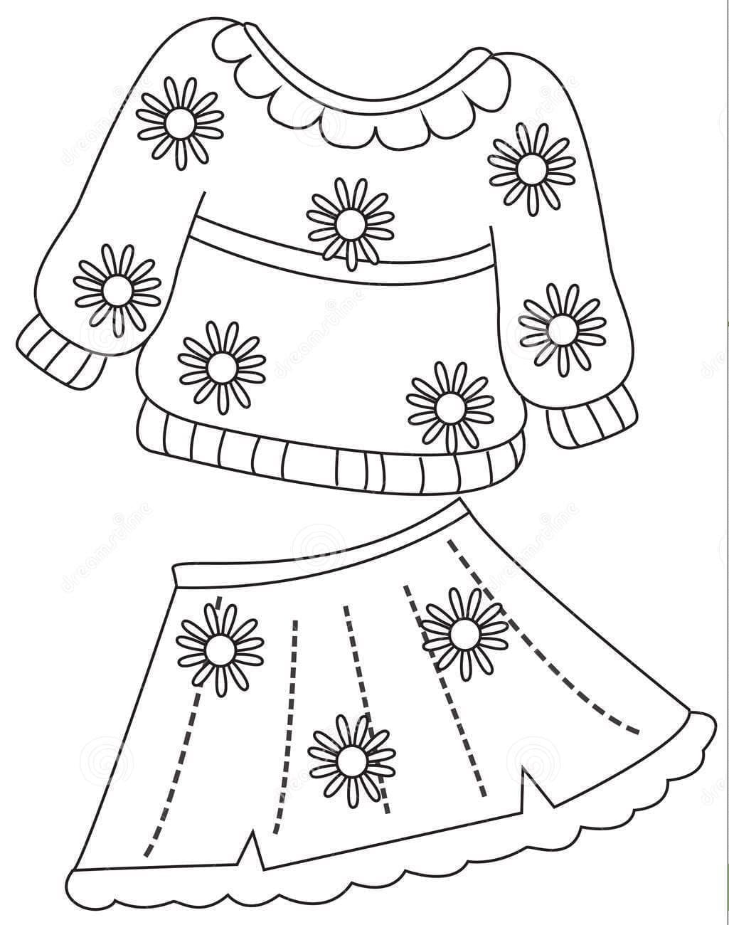 Free printable Skirt coloring page #191558 from Objects collection