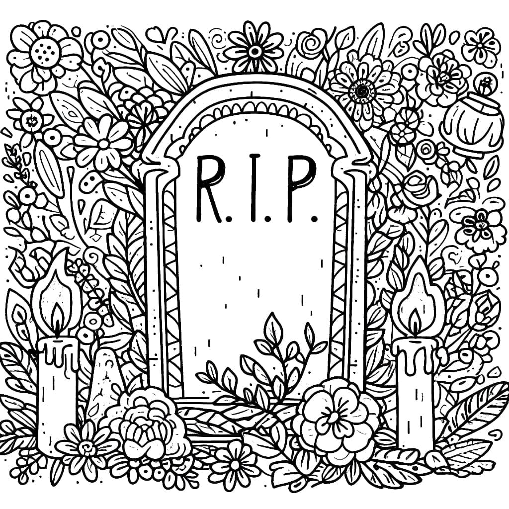 Free printable Tombstone coloring page #204080 from Objects collection