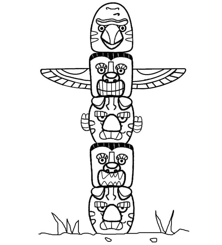Free printable Totem coloring page #203111 from Objects collection