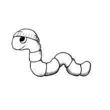 Earthworm - Free printable coloring pages