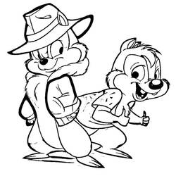 Chip and Dale for Kids - Free printable coloring pages