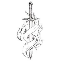 Sword (Objects) coloring page #187207 to print and color