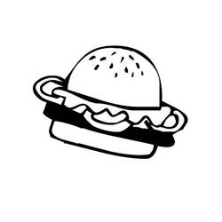 Coloriage Hamburger (Alimentation et Nutrition) #186780 à imprimer et colorier