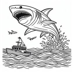 Coloriage Mégalodon (Animaux préhistoriques) #220704 à imprimer et colorier
