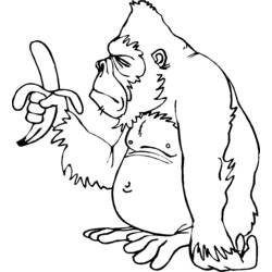 Coloriage Gorille (Animaux) #7482 à imprimer et colorier
