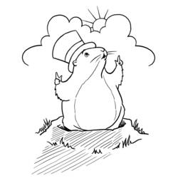 Coloriage Marmotte (Animaux) #10912 à imprimer et colorier