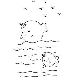 Coloriage Narval (Animaux) #186663 à imprimer et colorier