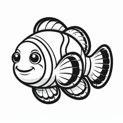 Coloriage Poisson Clown (Animaux) #218312 à imprimer et colorier
