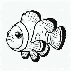 Coloriage Poisson Clown (Animaux) #218314 à imprimer et colorier