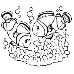 Coloriage Poisson Clown (Animaux) #218315 à imprimer et colorier
