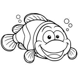 Coloriage Poisson Clown (Animaux) #218318 à imprimer et colorier