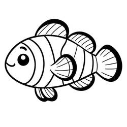 Coloriage Poisson Clown (Animaux) #218340 à imprimer et colorier