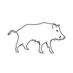 Coloriage Sanglier (Animaux) #14638 à imprimer et colorier