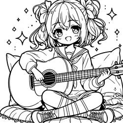 Fille Manga - Coloriages gratuits à imprimer