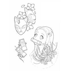 Coloriage Nezuko (Animé et Manga) #182850 à imprimer et colorier