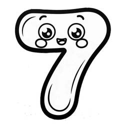 Chiffre 7 - Coloriages gratuits à imprimer