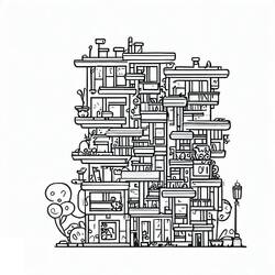 Coloriage Appartement (Bâtiments et Architecture) #189305 à imprimer et colorier