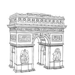 Coloriage Arc de Triomphe (Bâtiments et Architecture) #179186 à imprimer et colorier