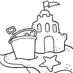 Coloriage Chateau de sable (Bâtiments et Architecture) #204736 à imprimer et colorier