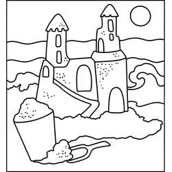 Coloriage Chateau de sable (Bâtiments et Architecture) #204738 à imprimer et colorier