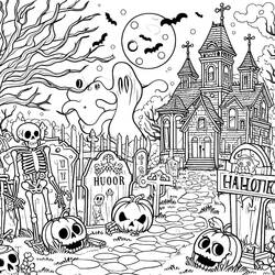 Coloriage Cimetière (Bâtiments et Architecture) #204229 à imprimer et colorier
