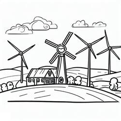 Coloriage Éolienne (Bâtiments et Architecture) #187635 à imprimer et colorier