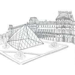 Coloriage Le Louvre (Bâtiments et Architecture) #185424 à imprimer et colorier