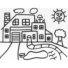 Coloriage Maison (Bâtiments et Architecture) #64675 à imprimer et colorier
