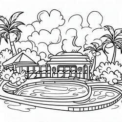 Coloriage Piscine (Bâtiments et Architecture) #186034 à imprimer et colorier