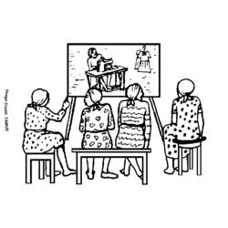 Coloriage Salle de Classe (Bâtiments et Architecture) #68018 à imprimer et colorier